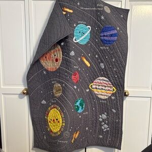 Crate&Barrel Kids Solar System Quilt - Gray and Multicolor